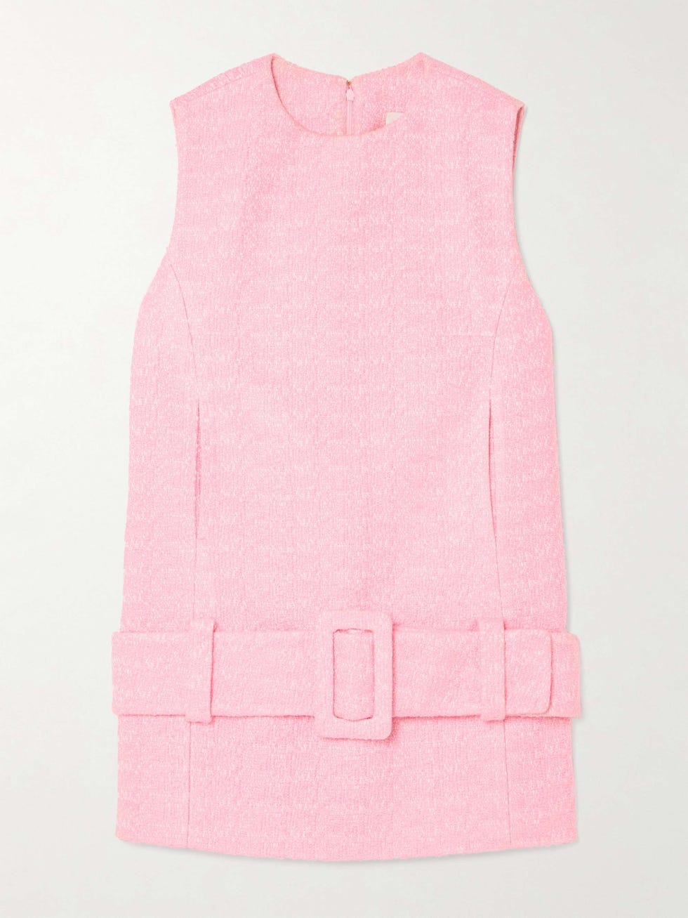 Vestido de bouclé bouclé-tweed de algodón con cinturón
