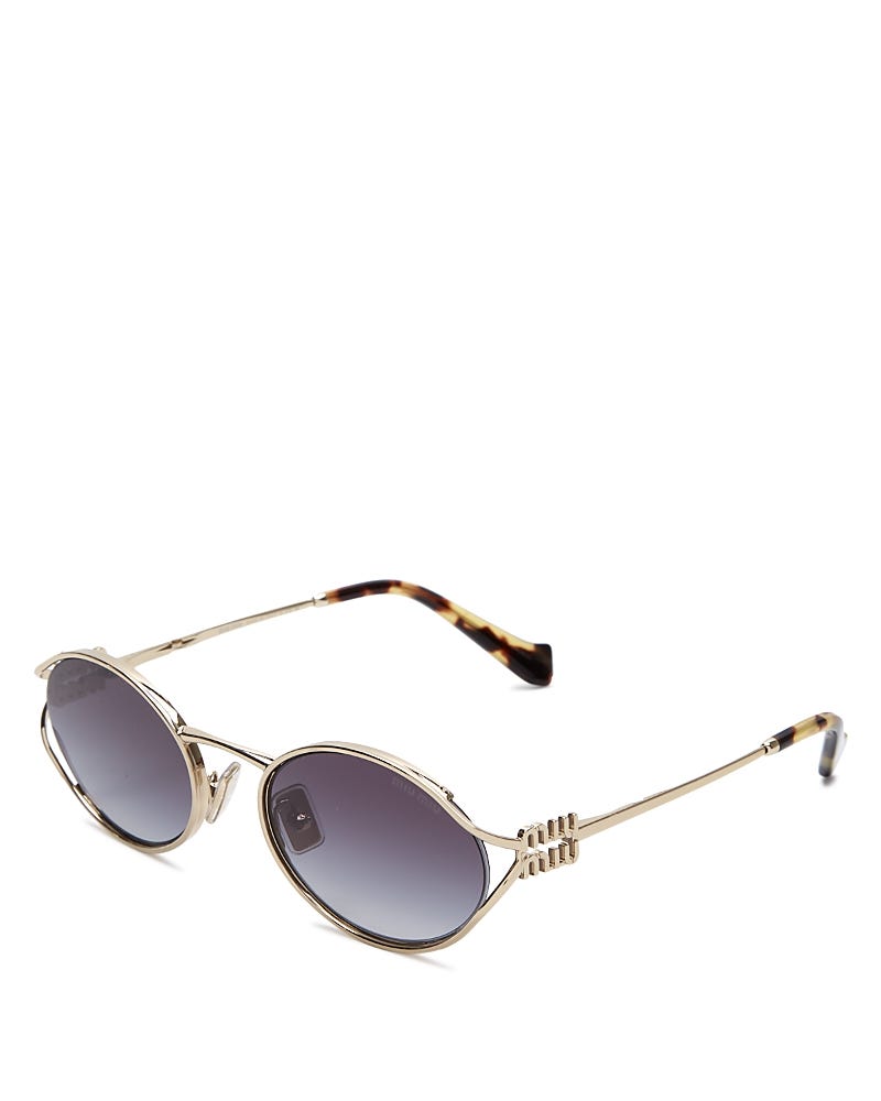 Gafas de sol ovales de metal, 54 mm
