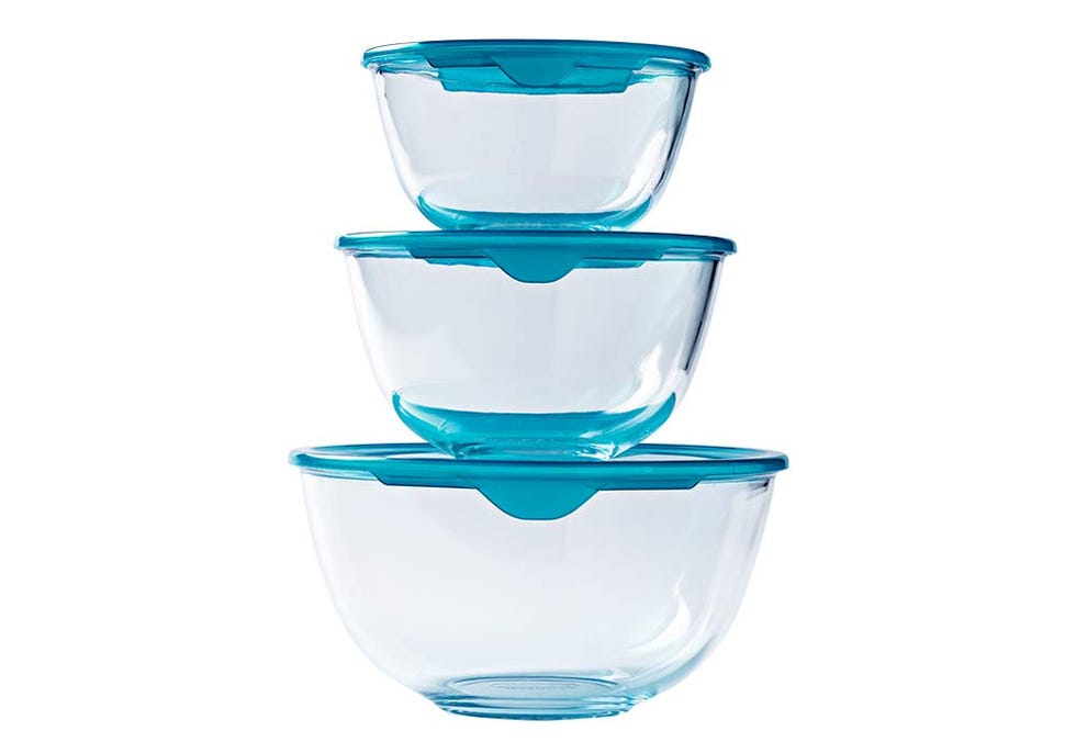 Juego de 3 cuencos de cristal resistentes con tapa  Prep & Store