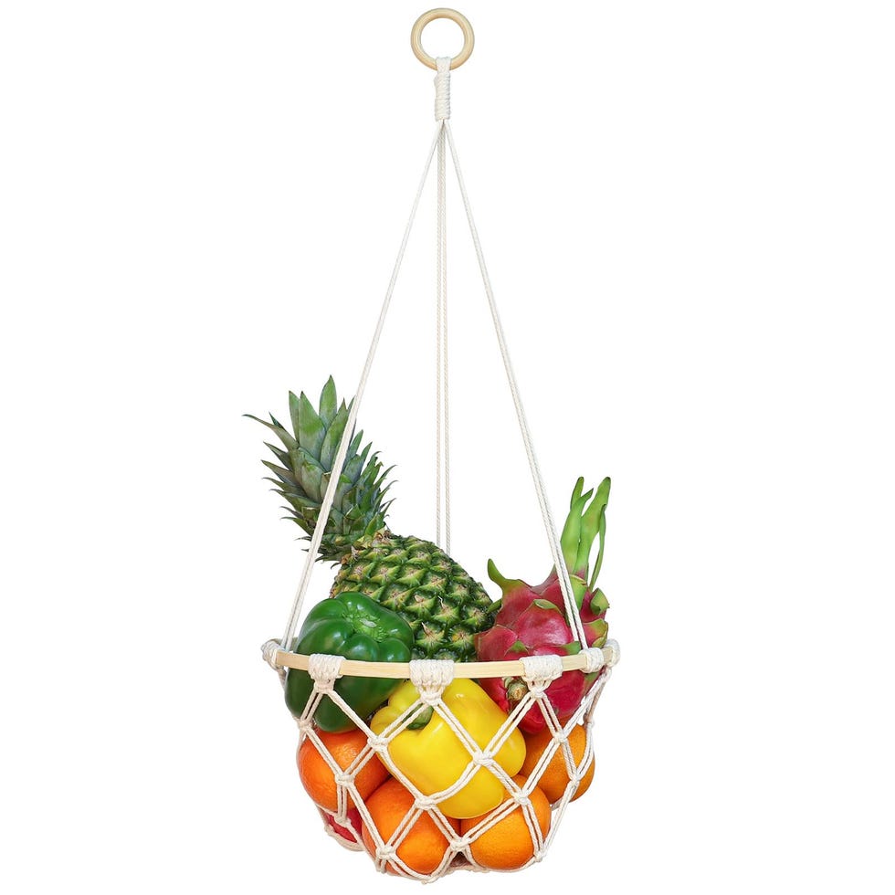 Single Tier Macrame Hanging Fruit Basket