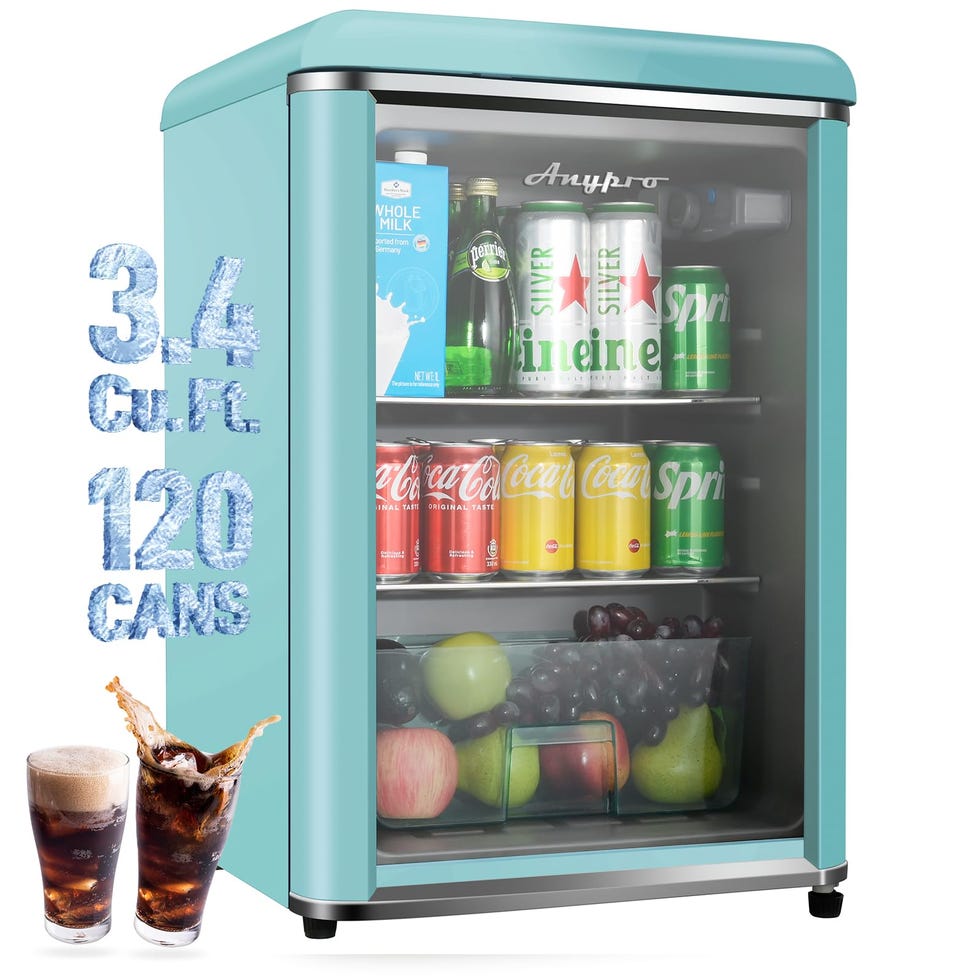 Retro Small Beverage Refrigerator Cooler