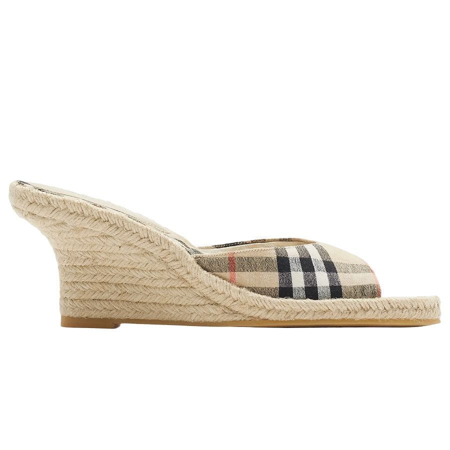 Mews Check Espadrille Wedge Sandals