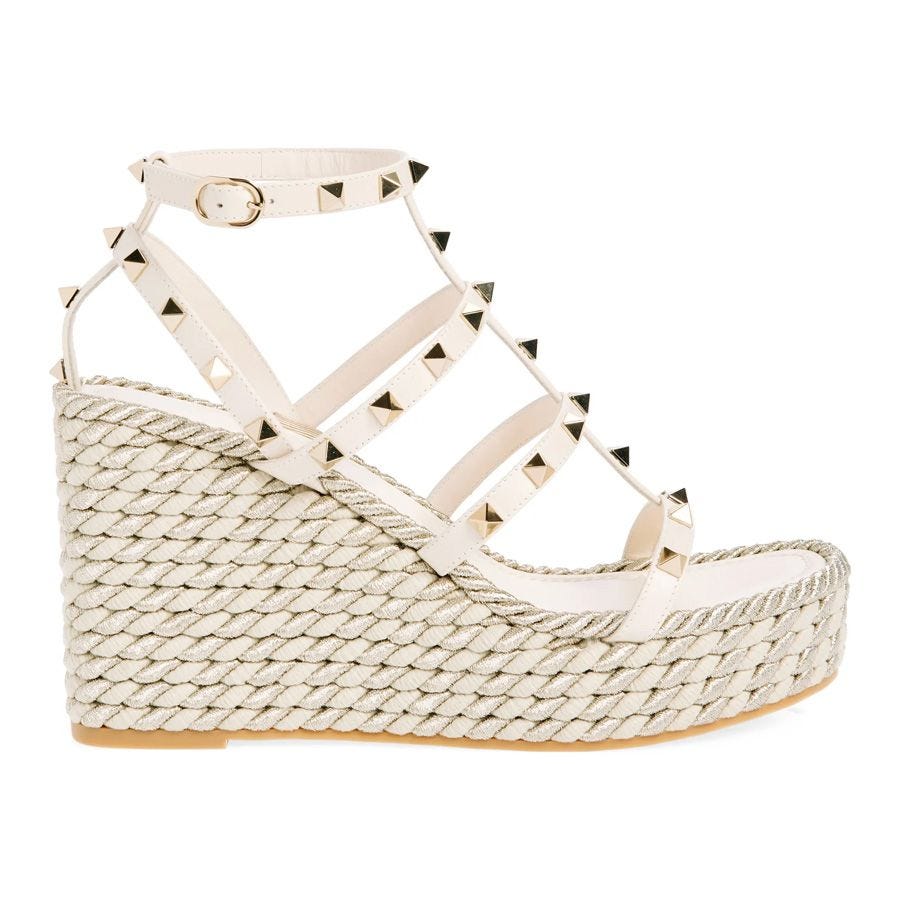 Rockstud Torchon Wedge Sandal 