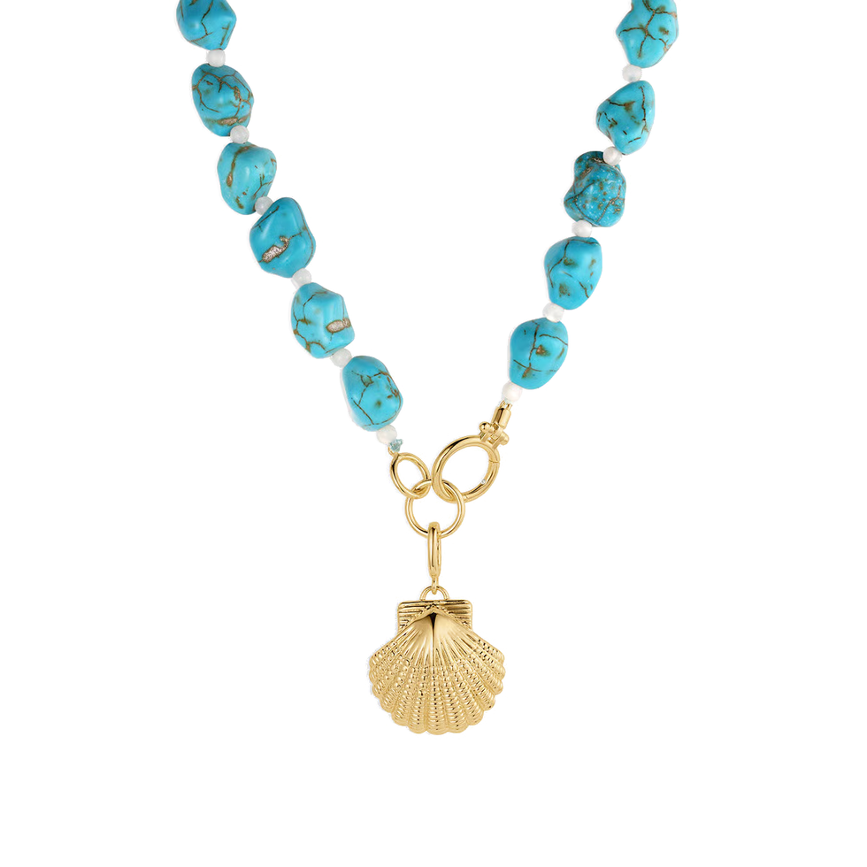 Gold Scallop Shell Charm Necklace