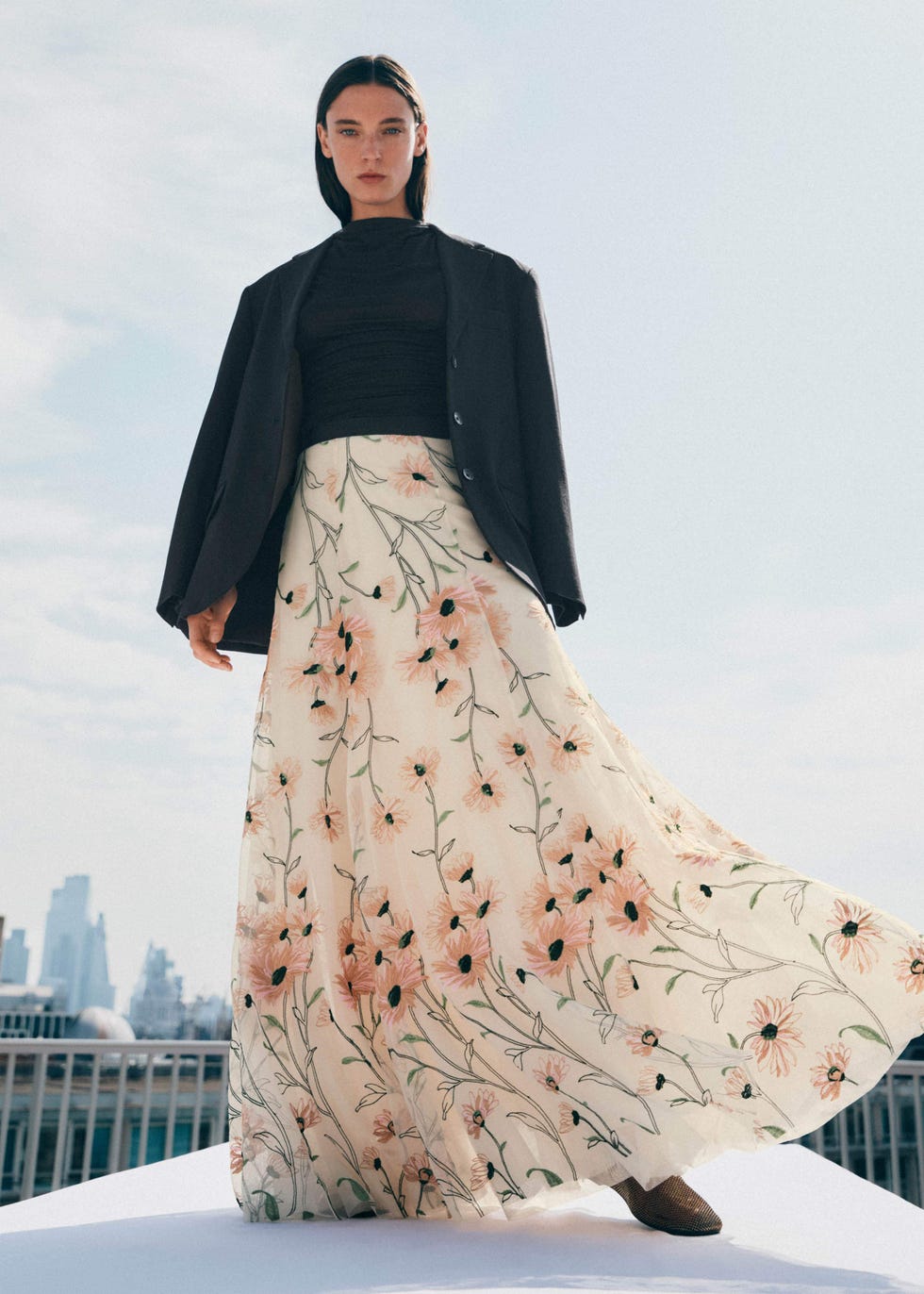 Embroidered Tulle Full-Length Skirt Embroidered Tulle, £375