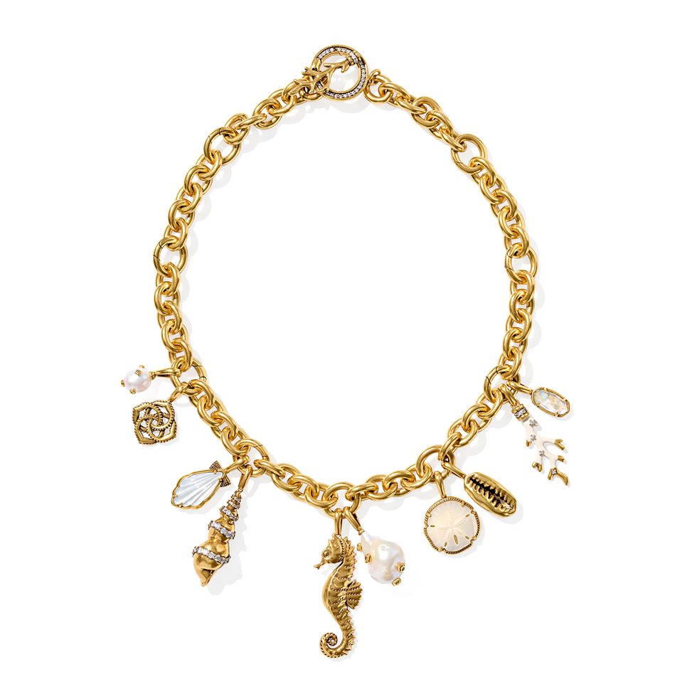 Alexa Gold Statement Charm Necklace
