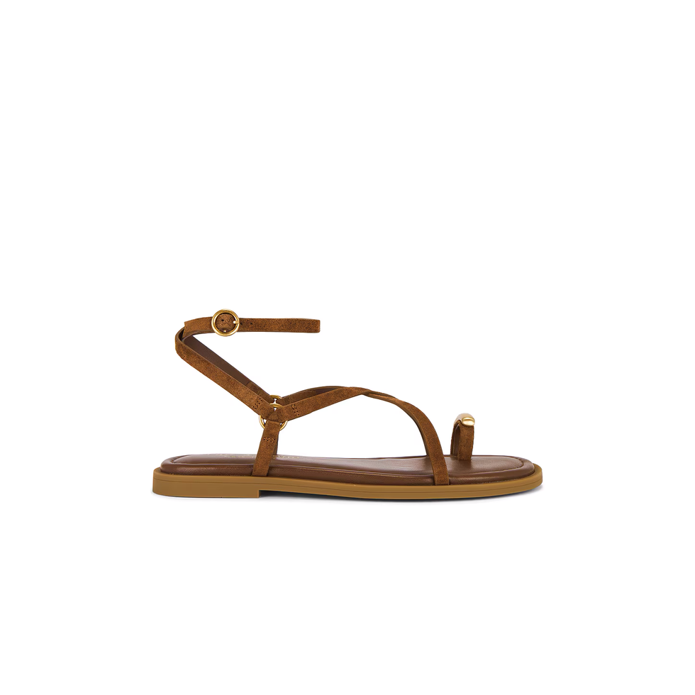 Sandálias Geo Strappy de Camurça