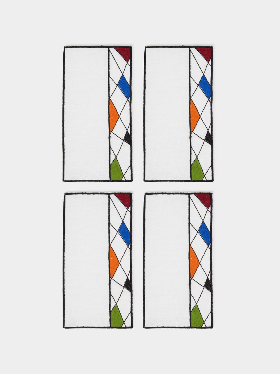Los Encajeros Miró Embroidered Linen Cocktail Napkins (Set of 4)