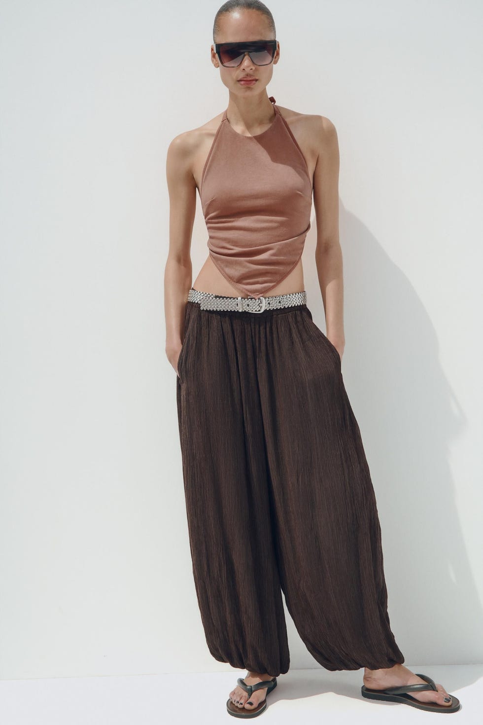 Textured Balloon Pants