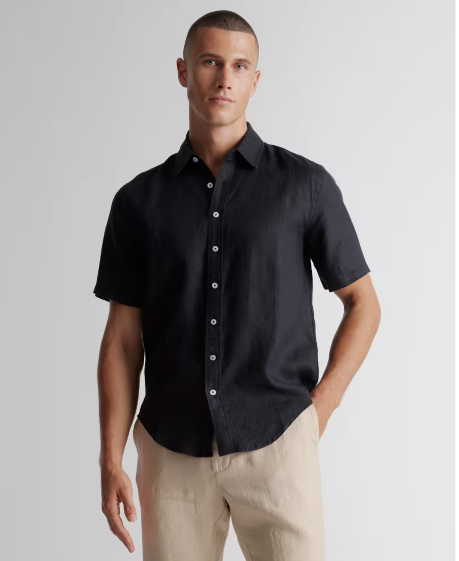 100% European Linen Short-Sleeved Shirt