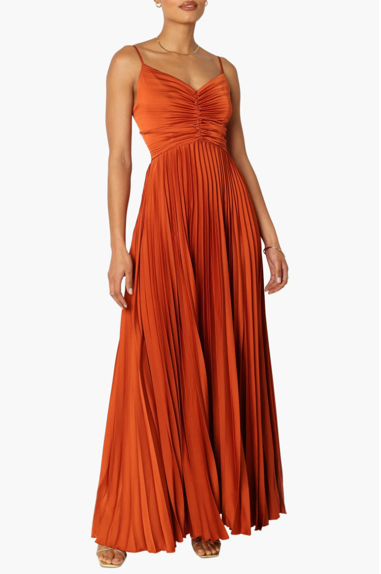 Vestido longo plissado Naira