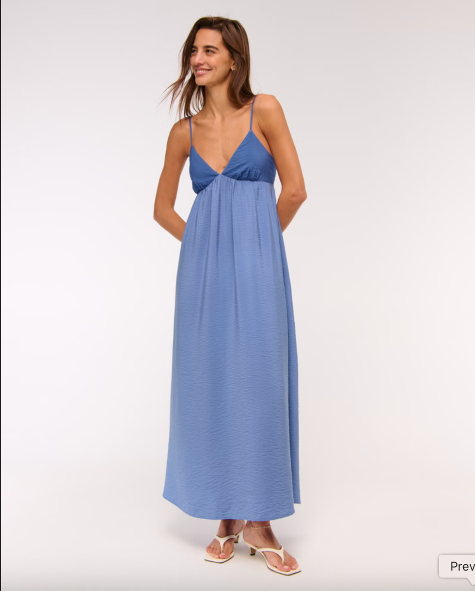 Bra-Free Clasp-Back Flowy Maxi Dress