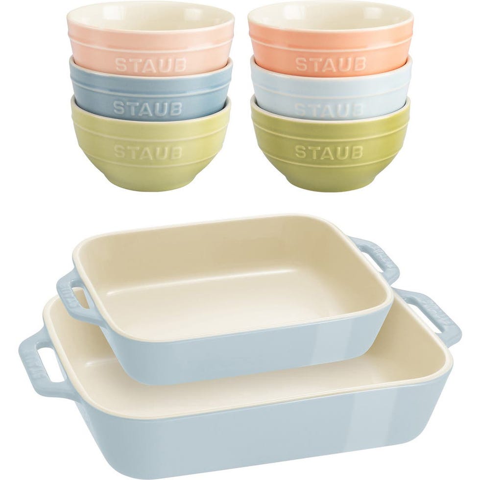 Staub 8-Piece Ceramic Macaron Bowls & Baking Dishes Set in Blue at Nordstrom