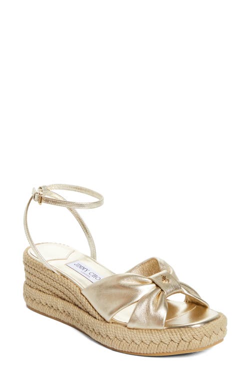  Aella Metallic Leather Espadrille Wedge Sandal