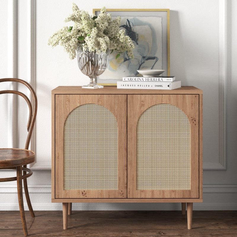 Emily Rattan Door Accent Cabinet