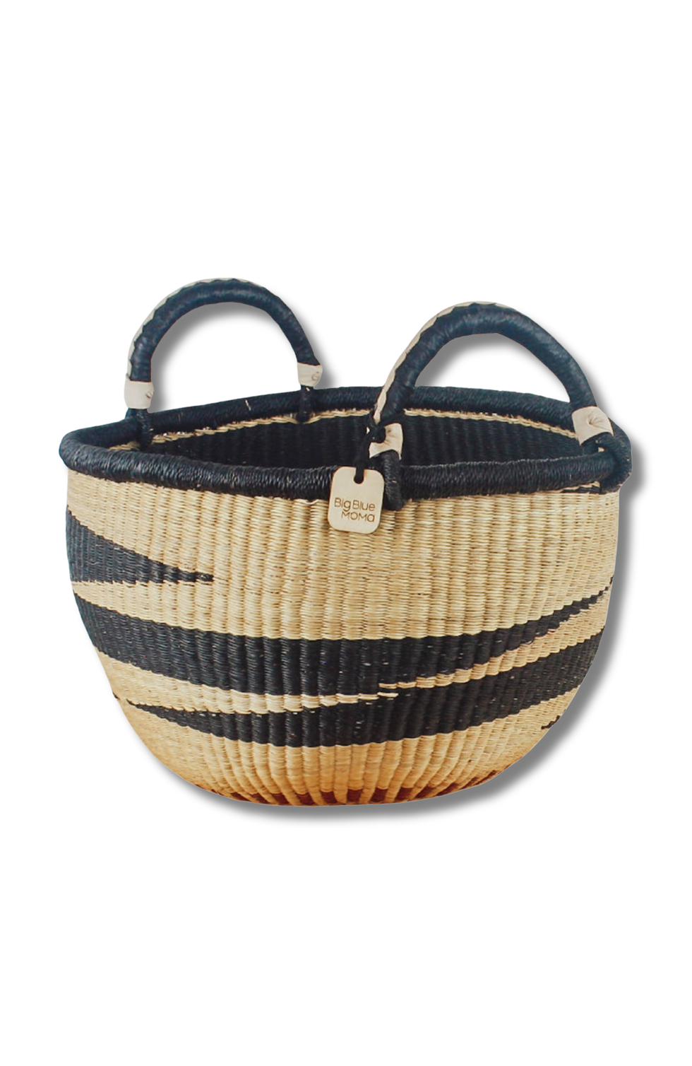 Big Blue Moma Bolga Baskets - Large Round Two Handle Natural Palette at Nordstrom