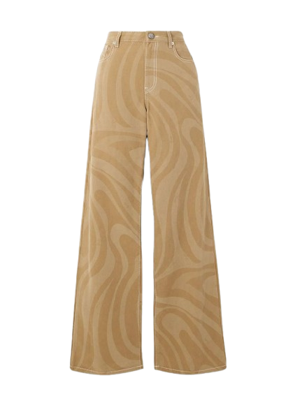 Bedruckte Hose mit weitem Bein