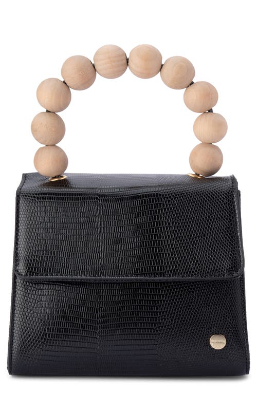 Olga Berg Caylee Wooden Bead Handbag in Black at Nordstrom