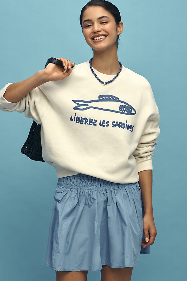 Sardine Oversized Graphic Sweatshirt