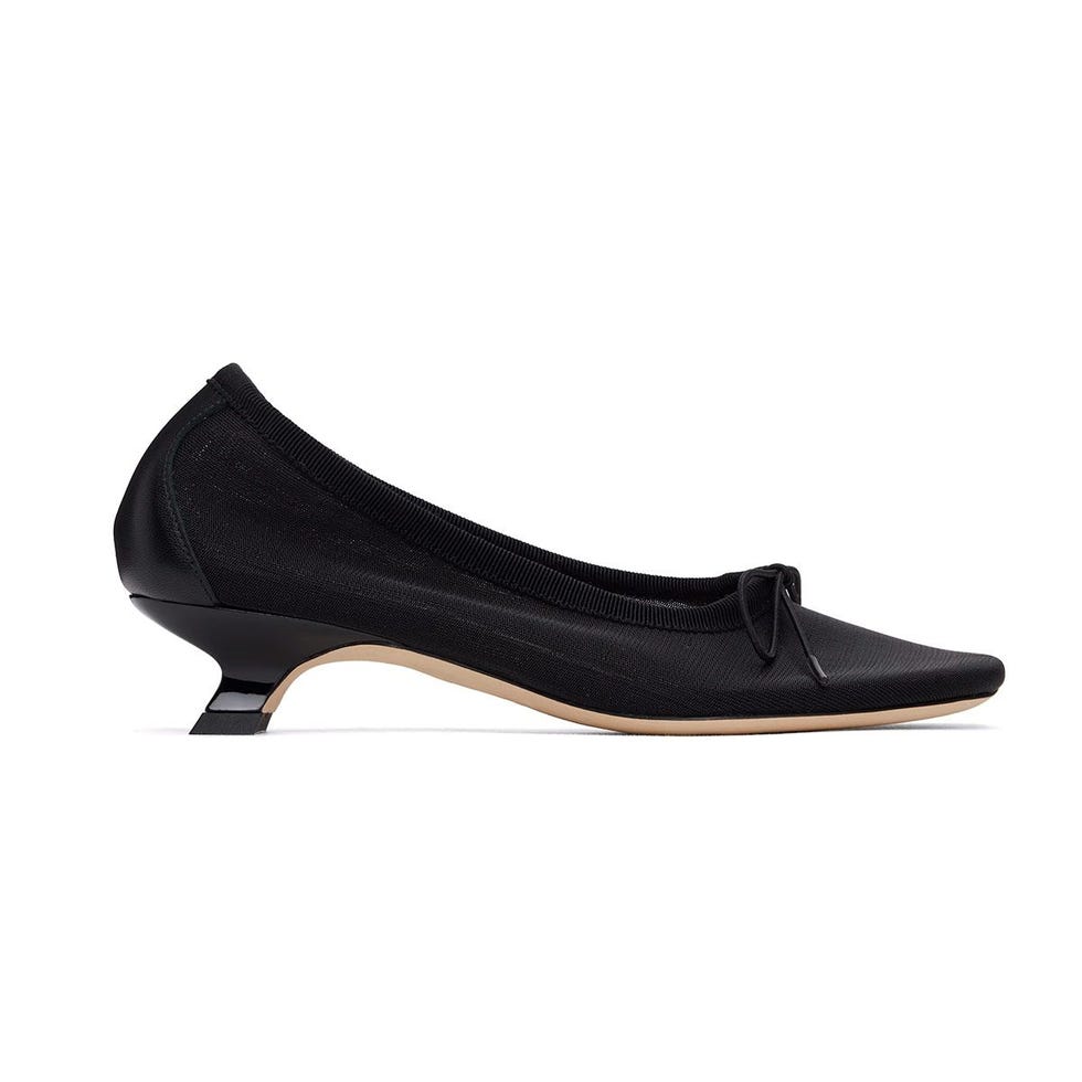 Black Mesh Ballerina Heels
