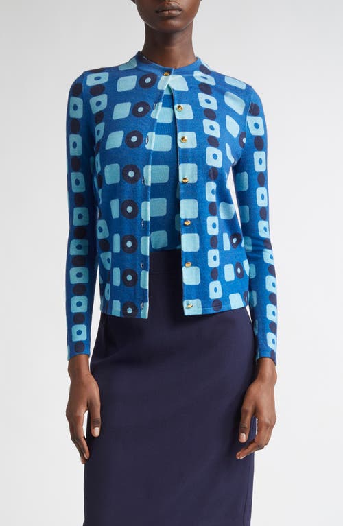 Geo Print Wool Cardigan