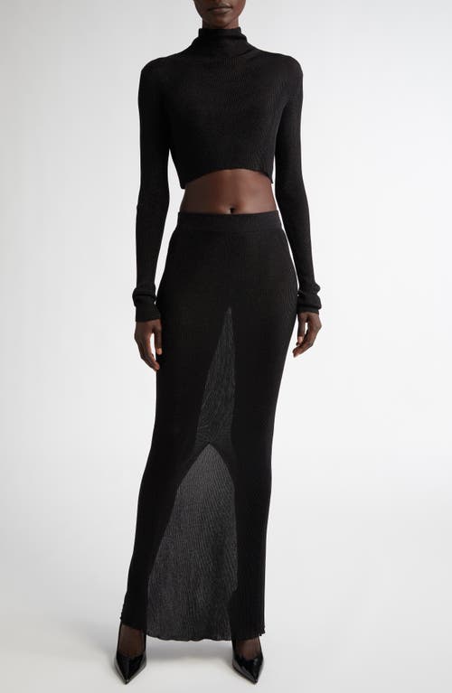 Semisheer Silk Rib Sweater Skirt 