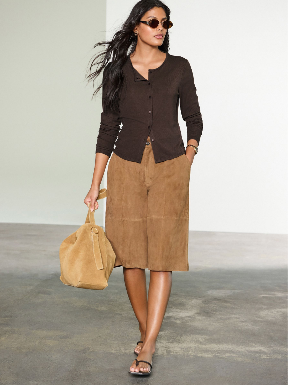  Soft Touch Lightweight Ribbed Button Through Cardigan