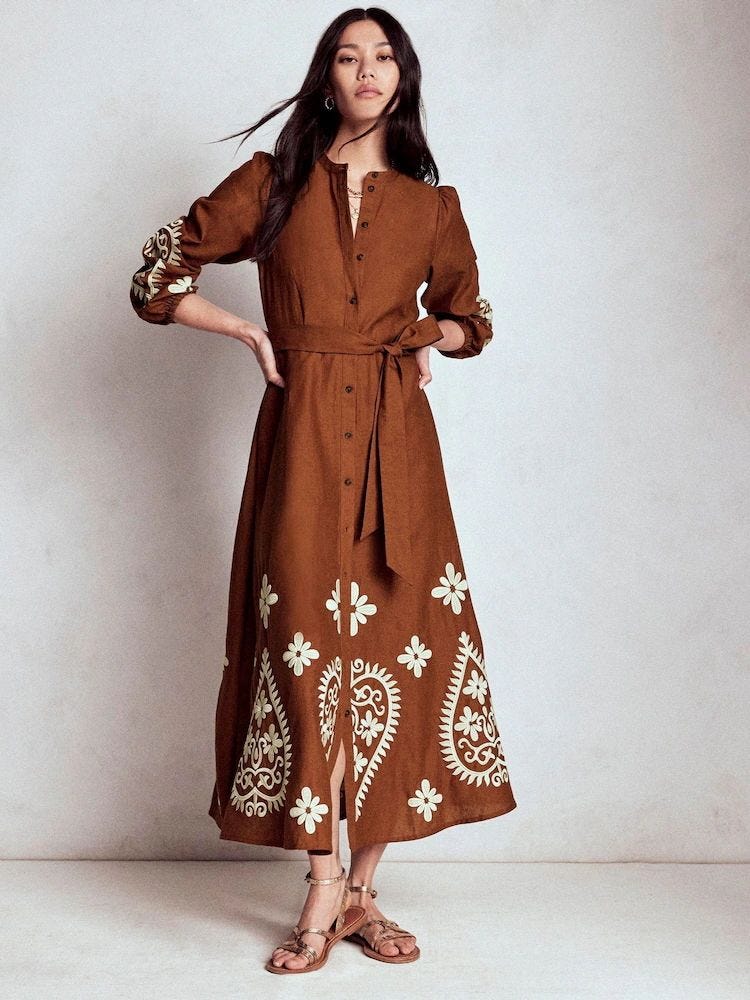 Mae Linen Blend Shirt Dress