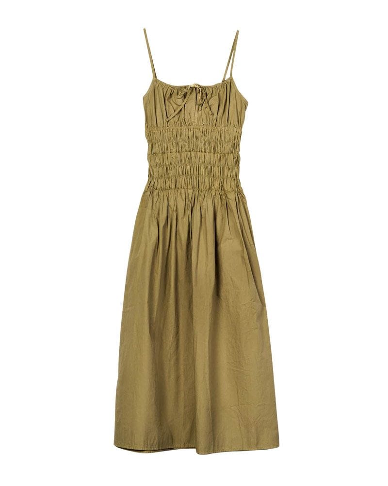 Russo Smocked Cotton Midi Dress