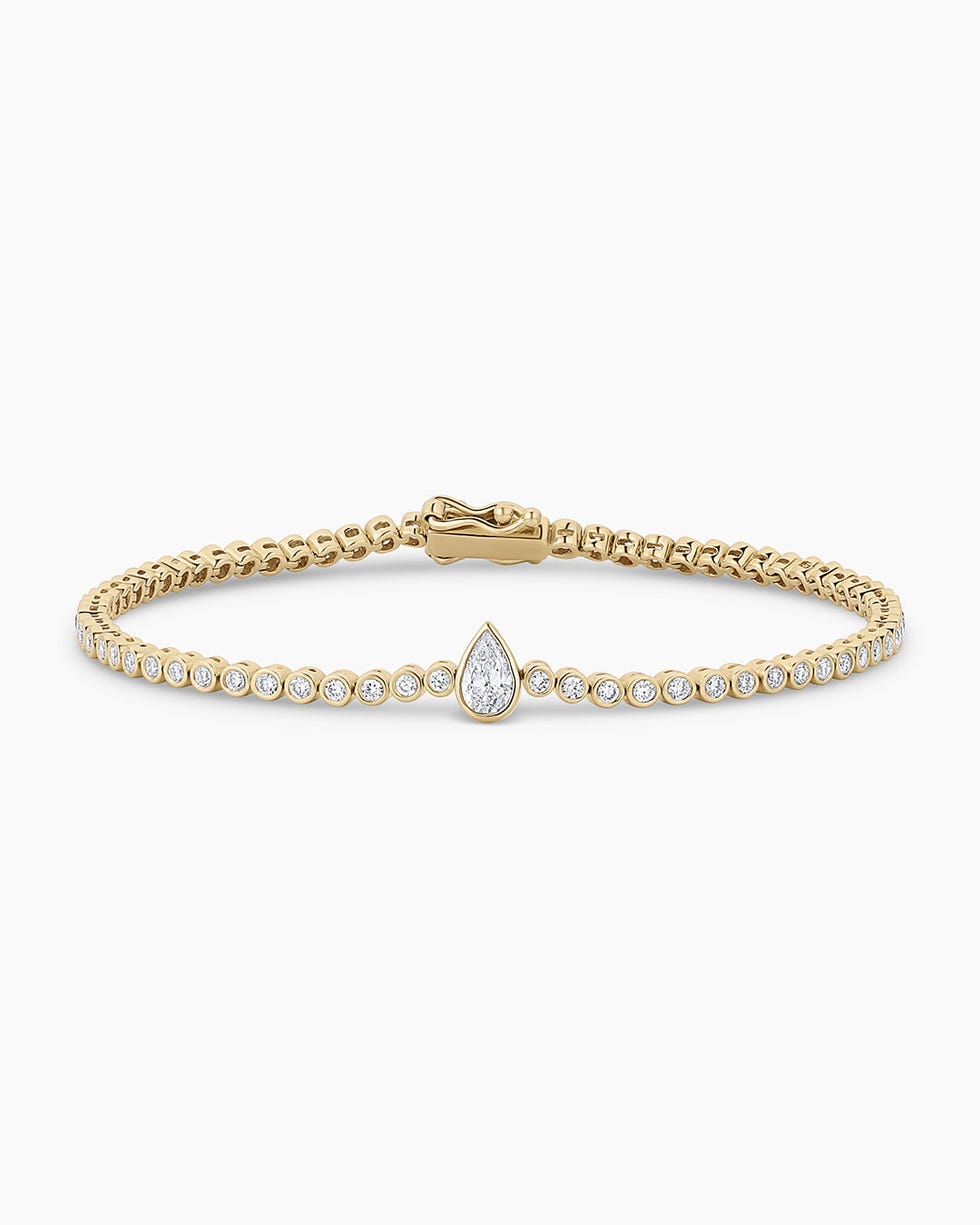 Lab Grown Diamond Pear Tennis Bracelet