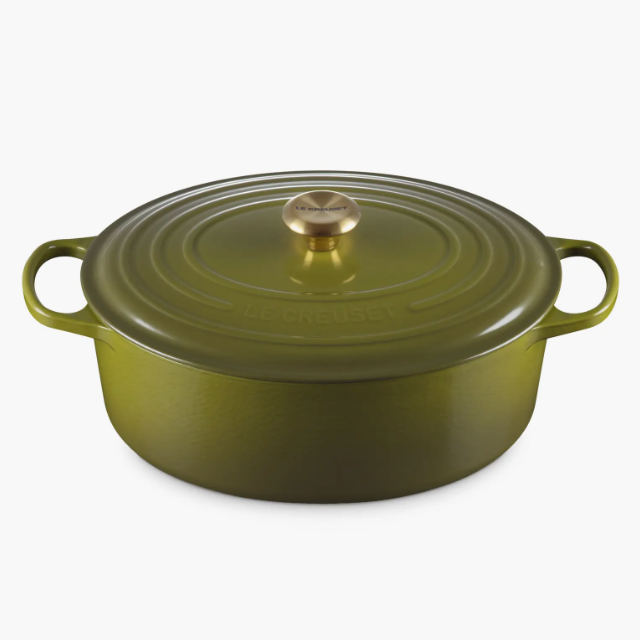 8-Quart Oval Enamel Cast Iron Dutch Oven