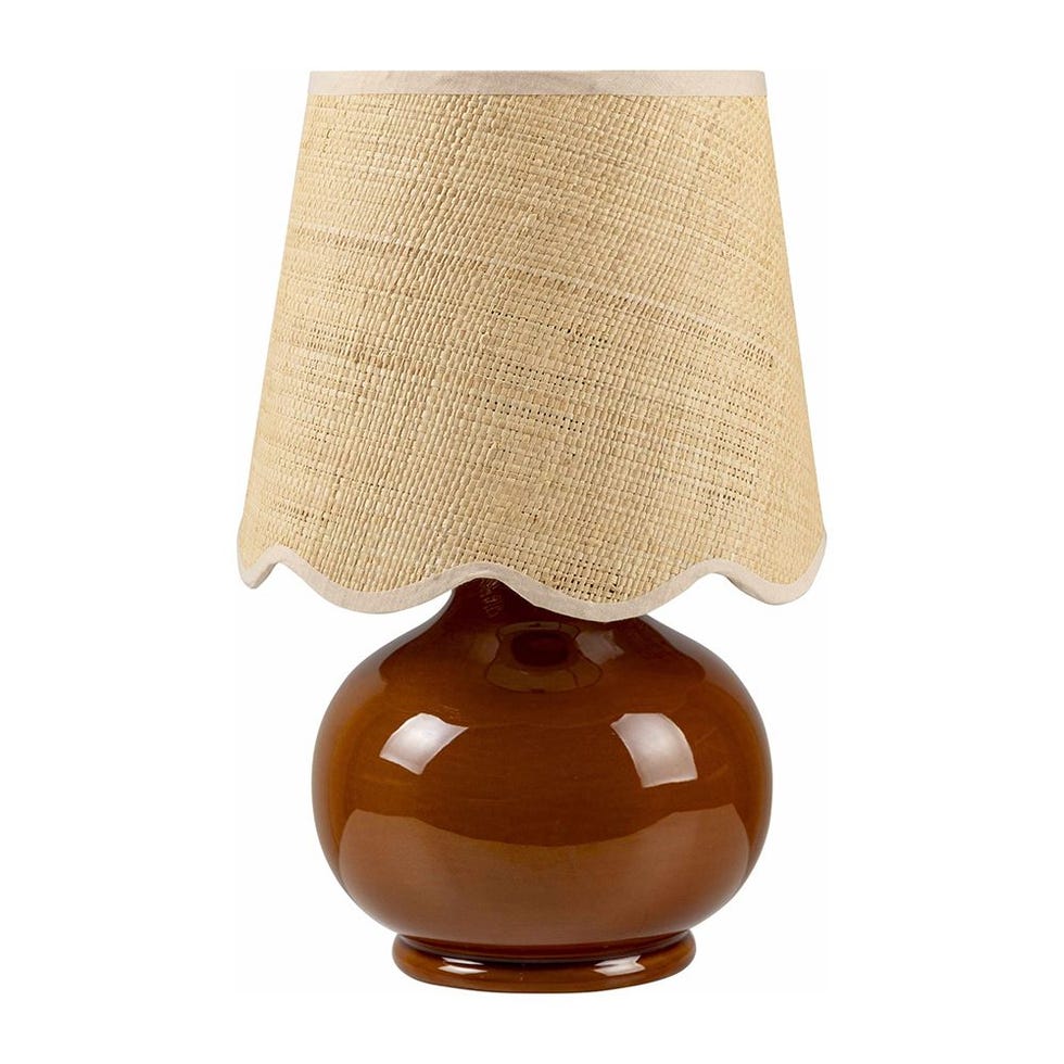 Boho Ceramic and Jute Bedside Table Lamp