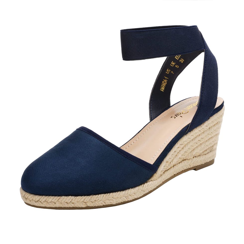 Navy Espadrille Wedges