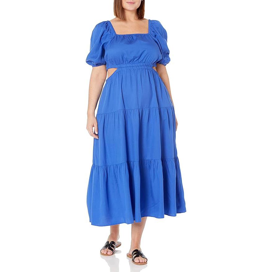  Anaya Square Neck Cut-Out Maxi Dress