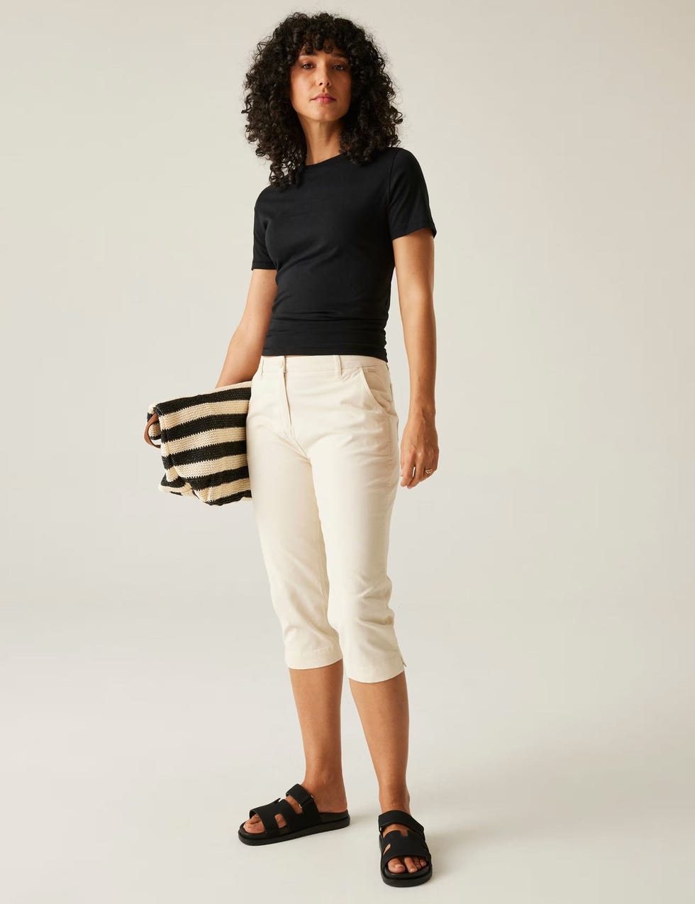 Cotton Rich Tapered Cropped Trousers