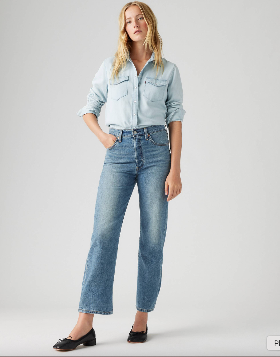 Ribcage Straight Ankle Cotton Linen Jeans