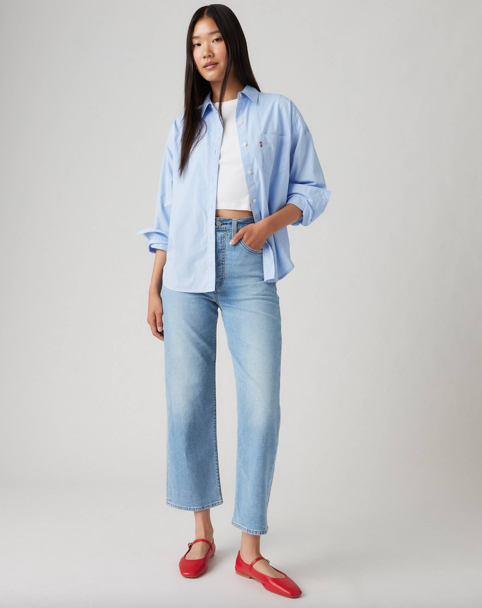 Ribcage Straight Ankle Cotton Linen Jeans