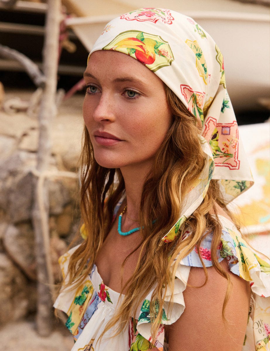 Cream Printed Scarf by Nobody's Child