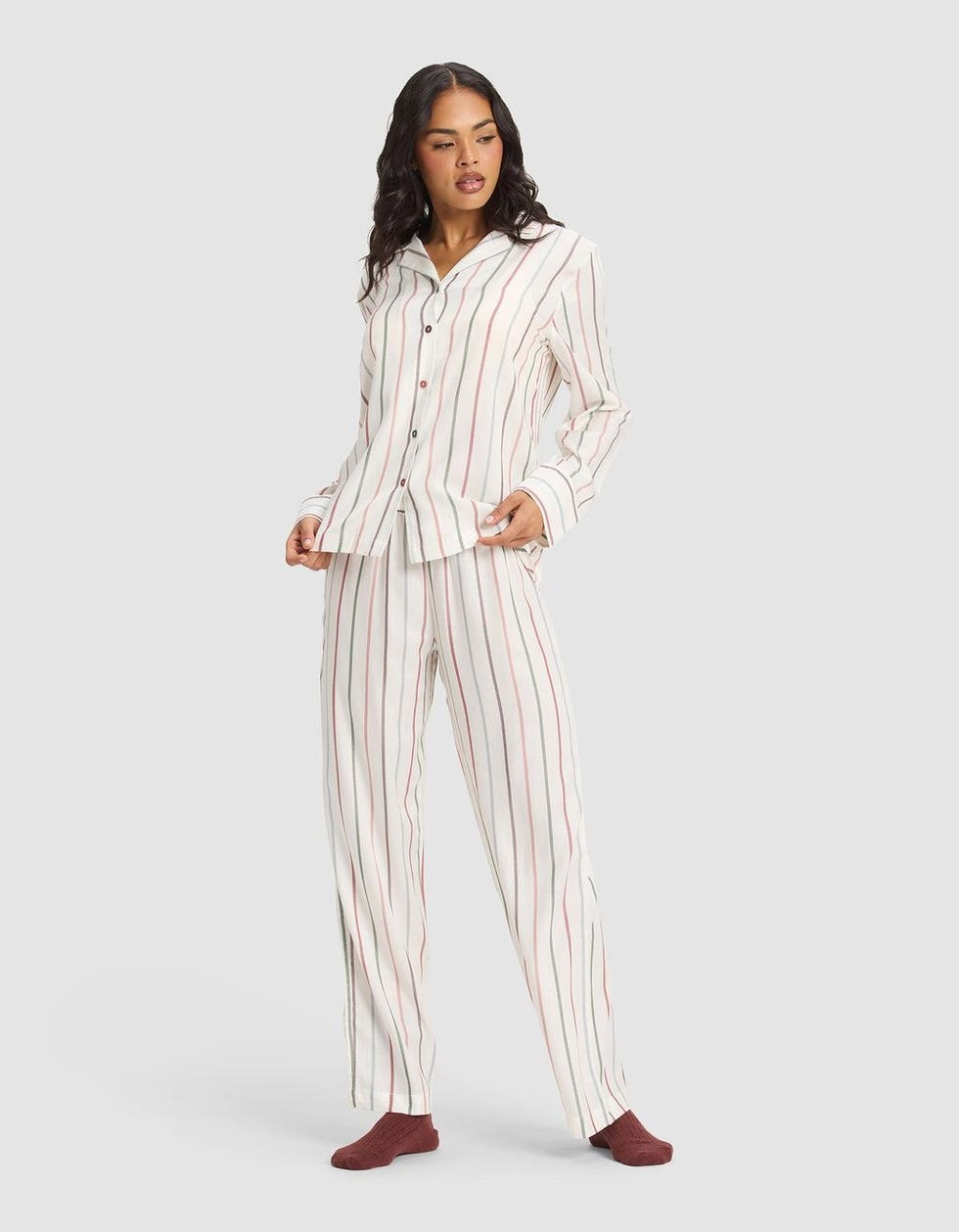 Soft Woven Long Sleeve Pajama Set