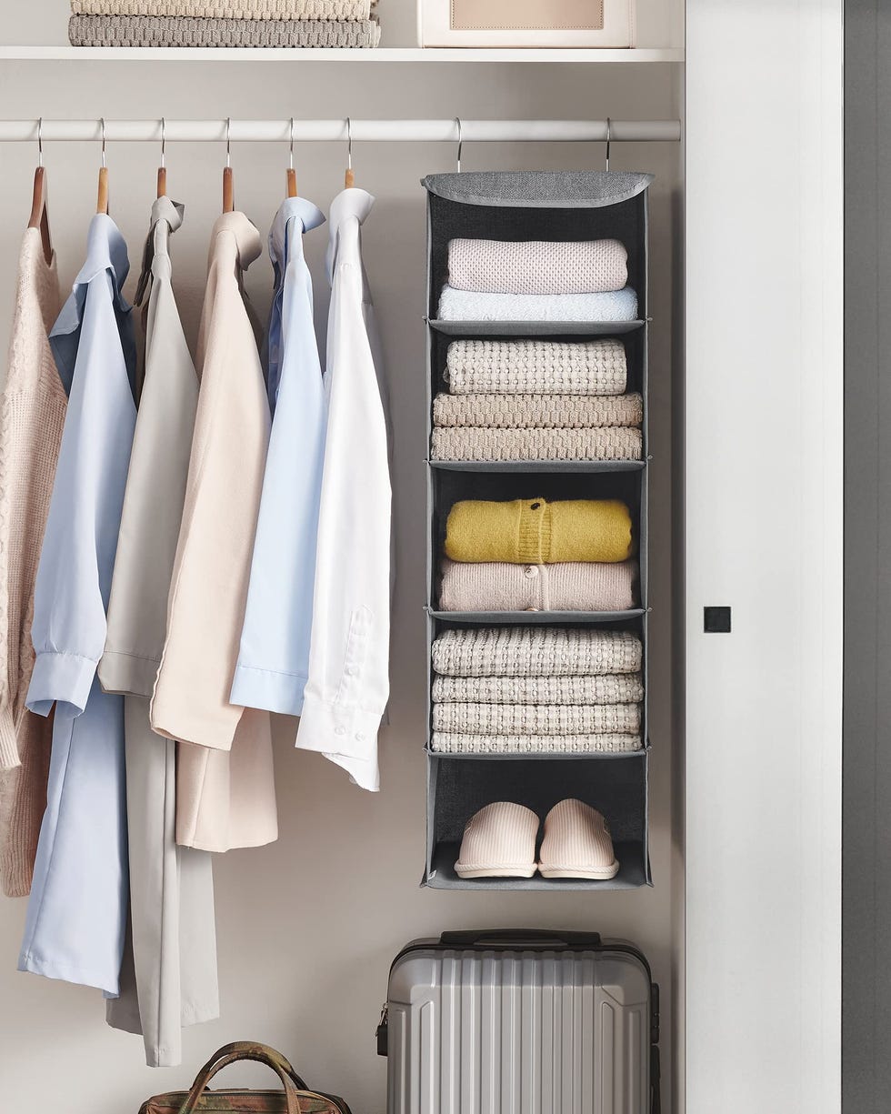 SONGMICS Hanging Wardrobe Storage Organiser
