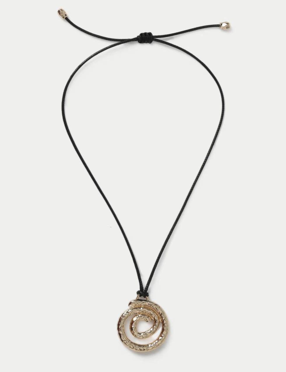 Swirl on Black Cord Pendant Necklace