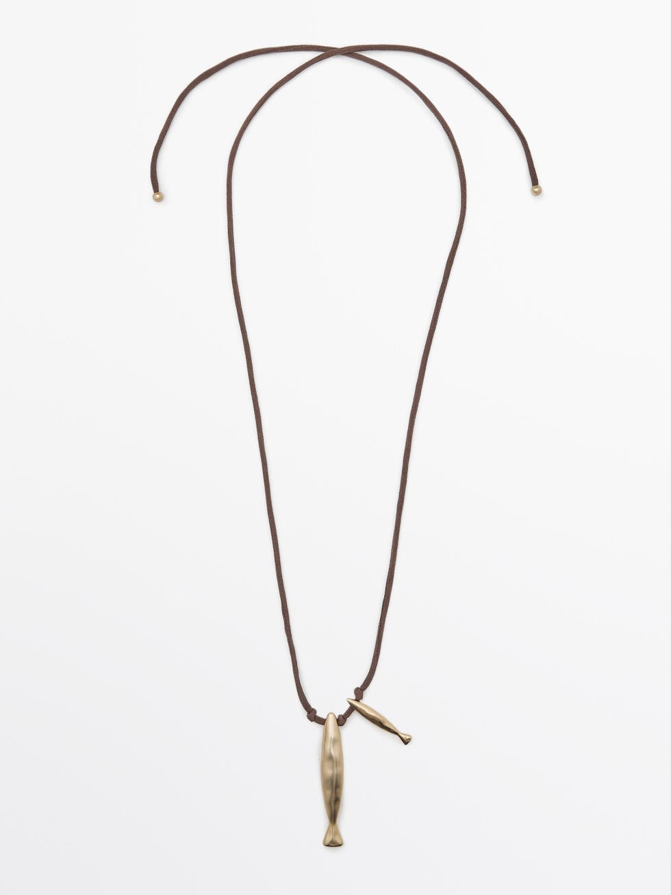 Silk cord necklace with fish