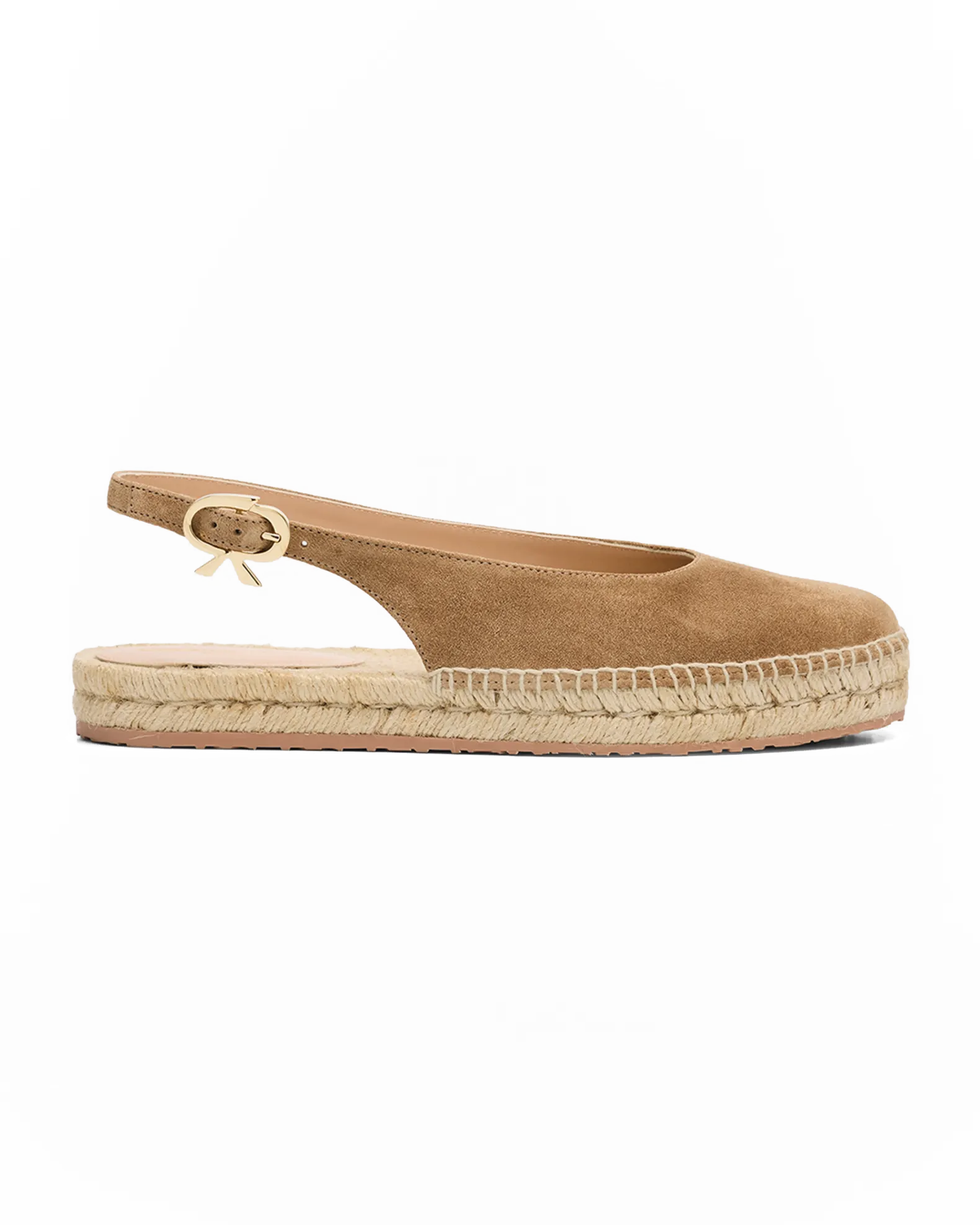 Suede Slingback Ballerina Espadrille