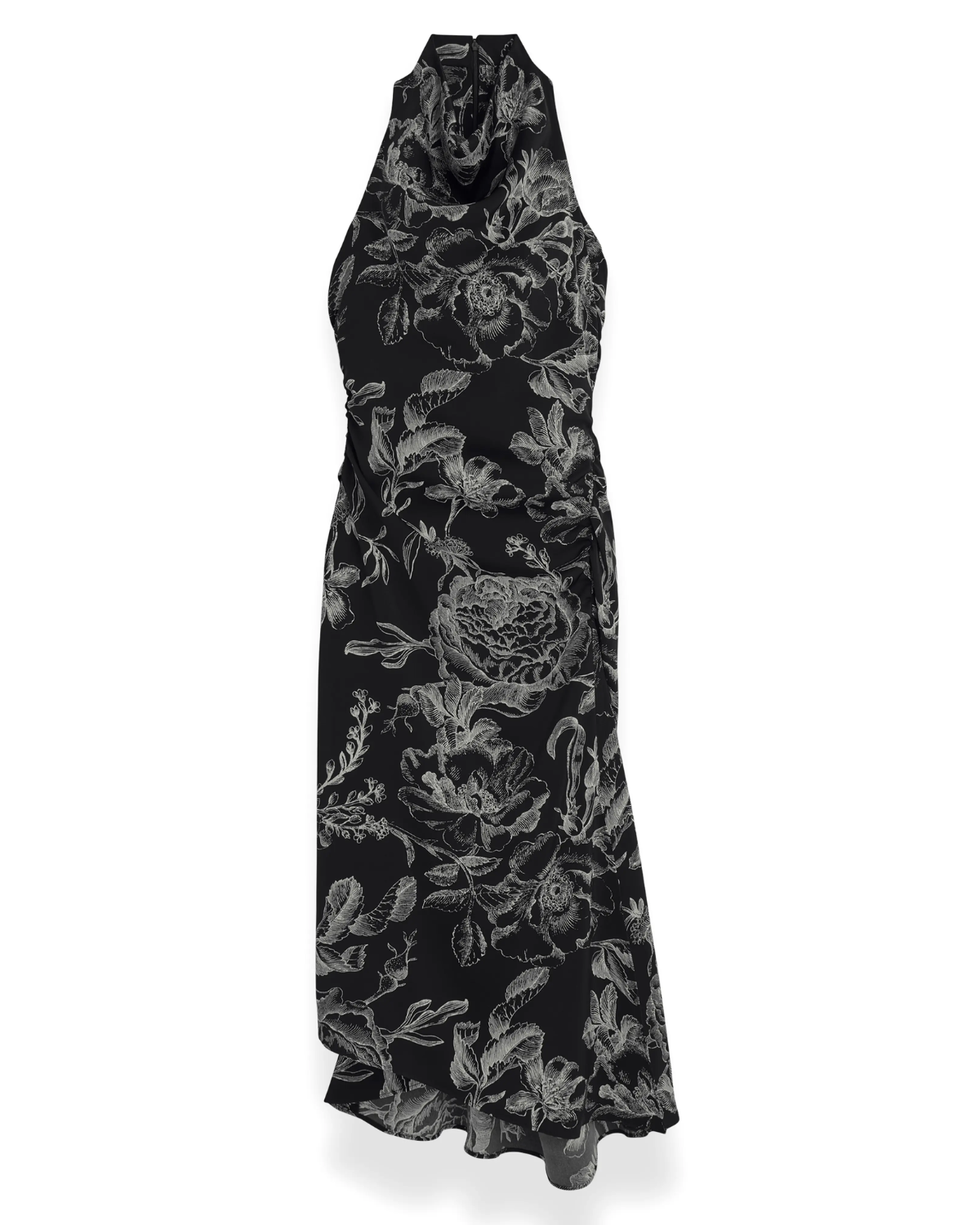 Floral Asymmetric Maxi Dress