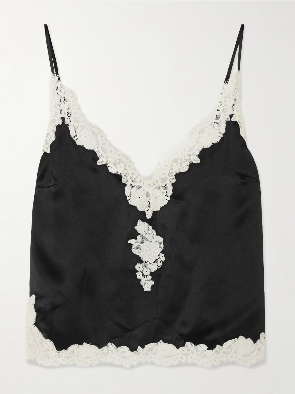 Dôen Kira lace-trimmed silk-satin camisole