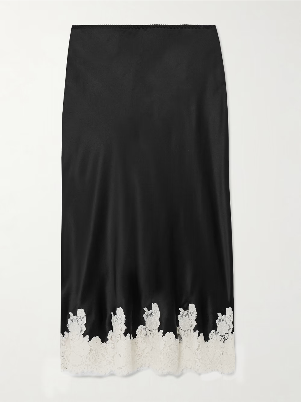 Dôen Elowena lace-trimmed silk midi skirt