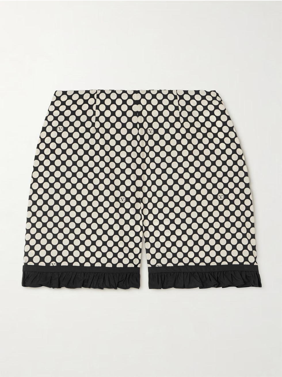 Valentino Garavani high-rise ruffle polka-dot shorts