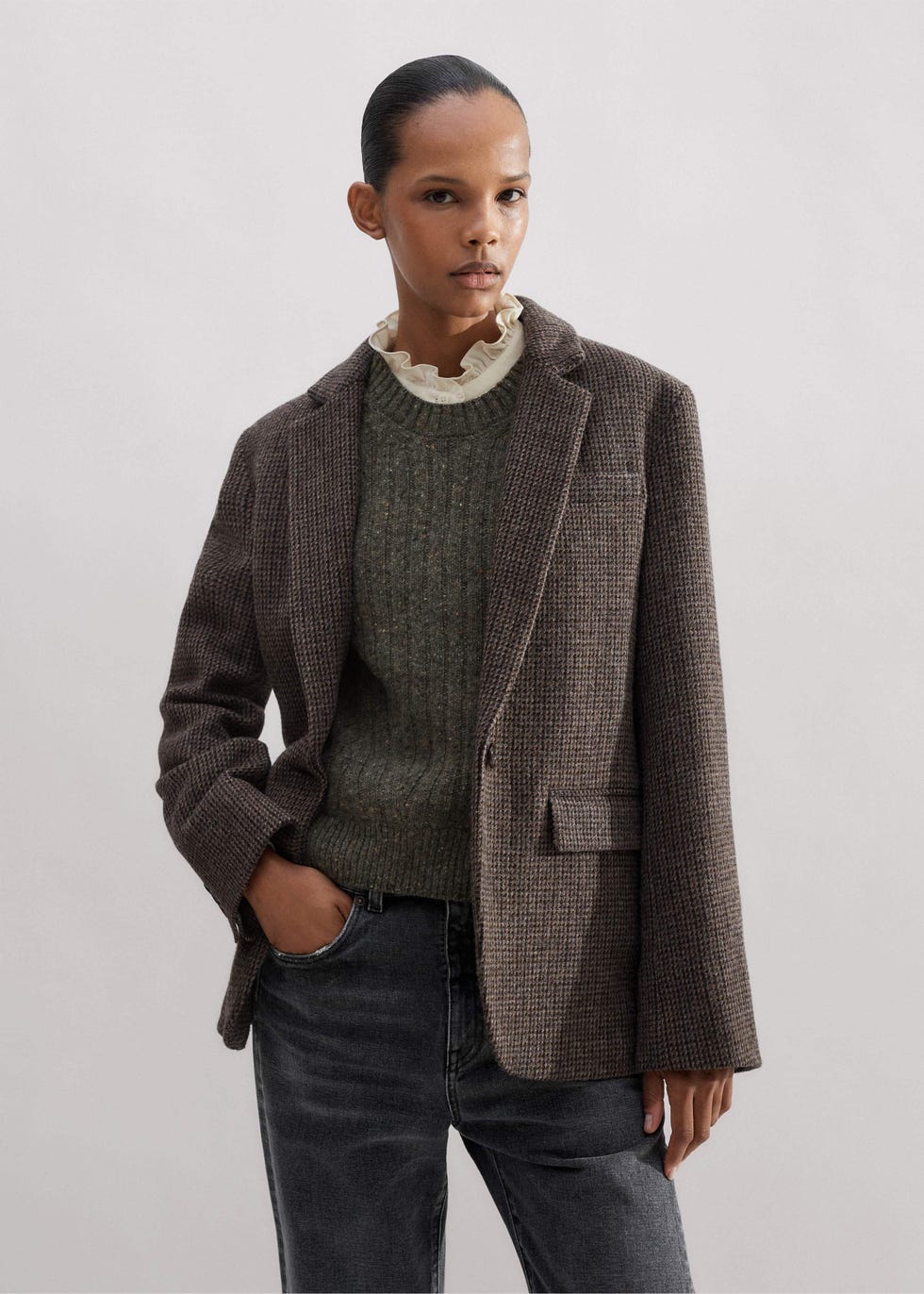 Deconstructed Cardigan Blazer British Wool Tweed