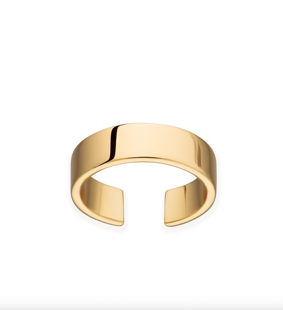 Gold Wide Band Toe Ring 