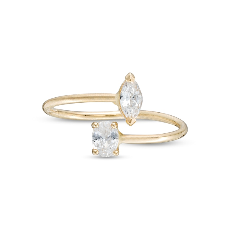 Round and Marquise Bypass Ring